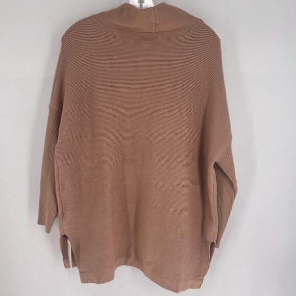 Lillusory Size S Tan Mock Neck Ribbed Knit Tunic Sweater - Picture 4 of 4